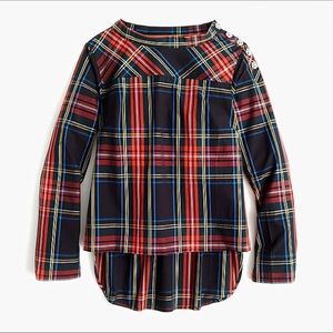 J Crew Jeweled Funnelneck Shirt in Stewart Tartan